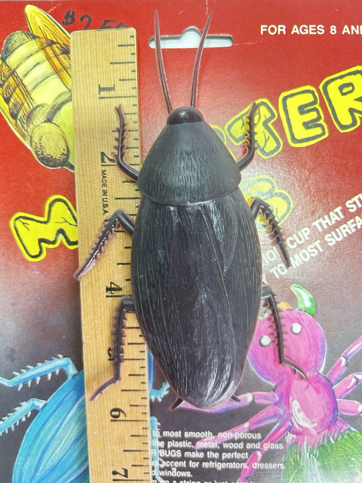 VTG Prank Cockroaches Realistic Cock Roach Monster Jumbo Gag Toy Joke Halloween