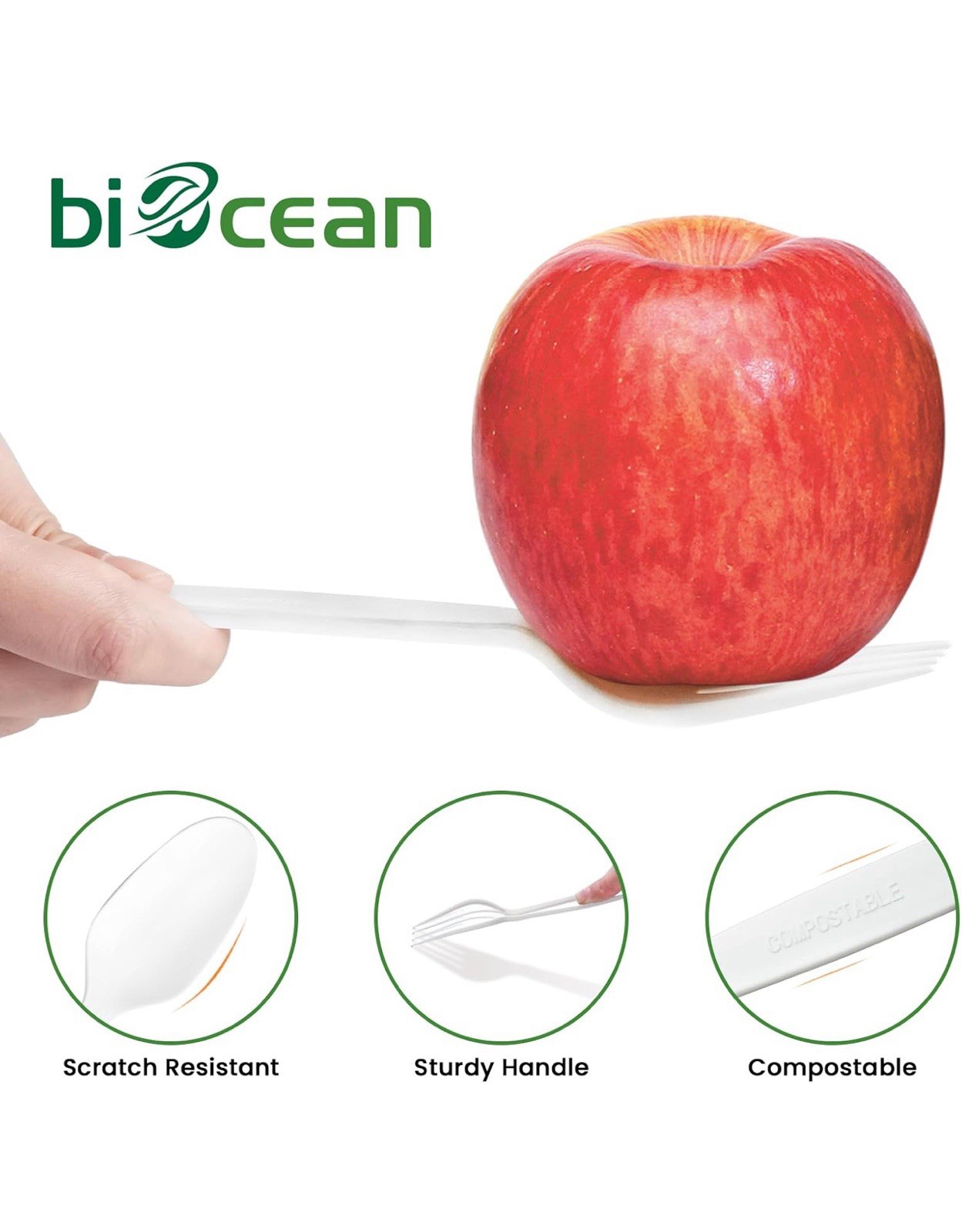 200 Compostable forks 6.7” Extra Heavy Duty Biodegradable Disposable Cutlery