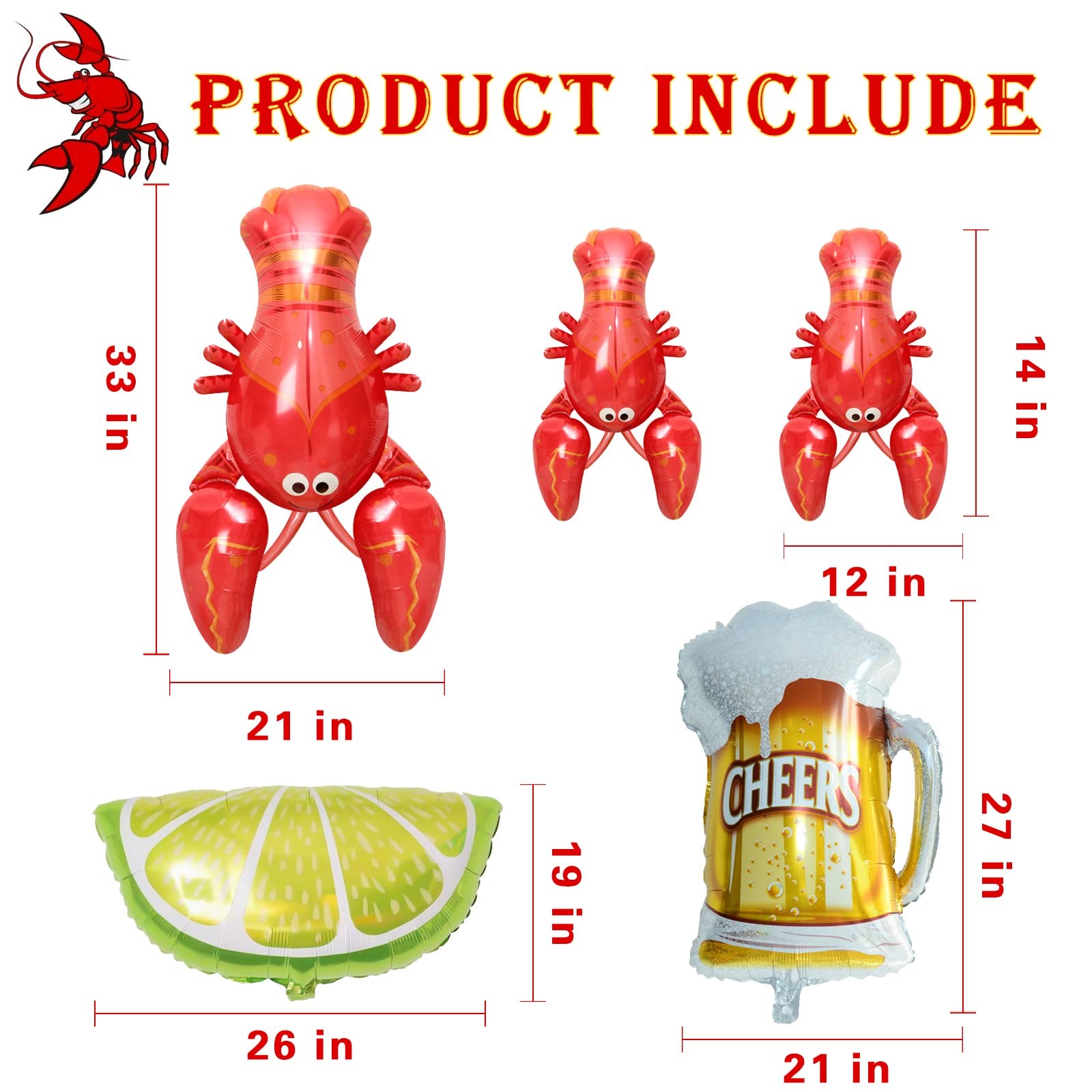 122 Pcs Crawfish Party Decorations Crawfish Balloon Garland Kit Crawfish Boil…