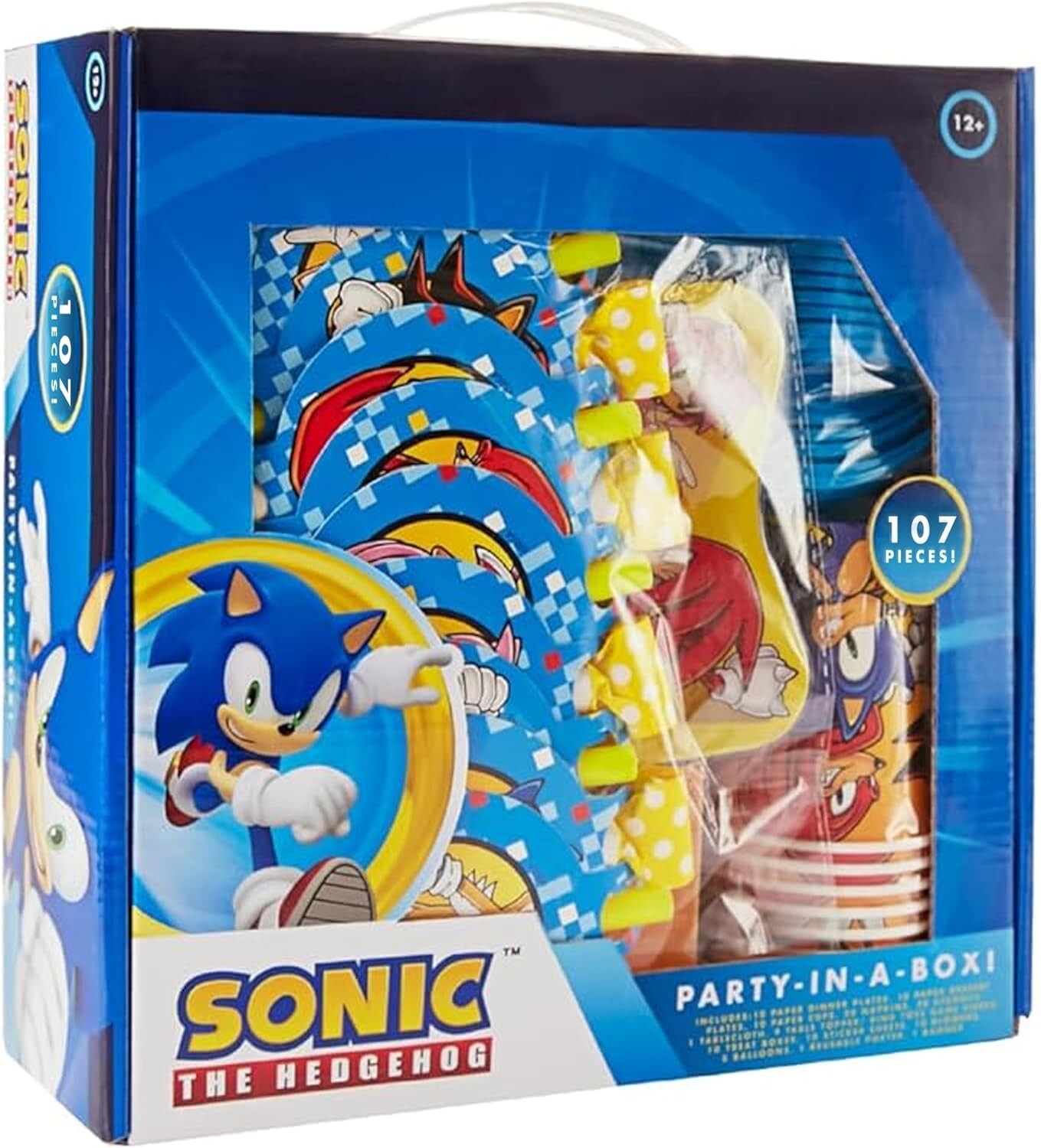Sonic The Hedgehog Party in a Box Kit 137pcs Birthday Balloons Decorations