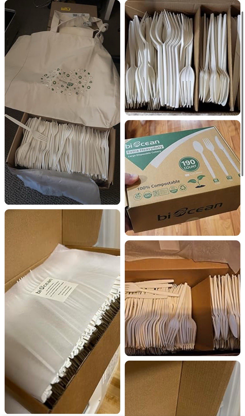 200 Compostable Spoons 6.7” Extra Heavy Duty Biodegradable Disposable Cutlery