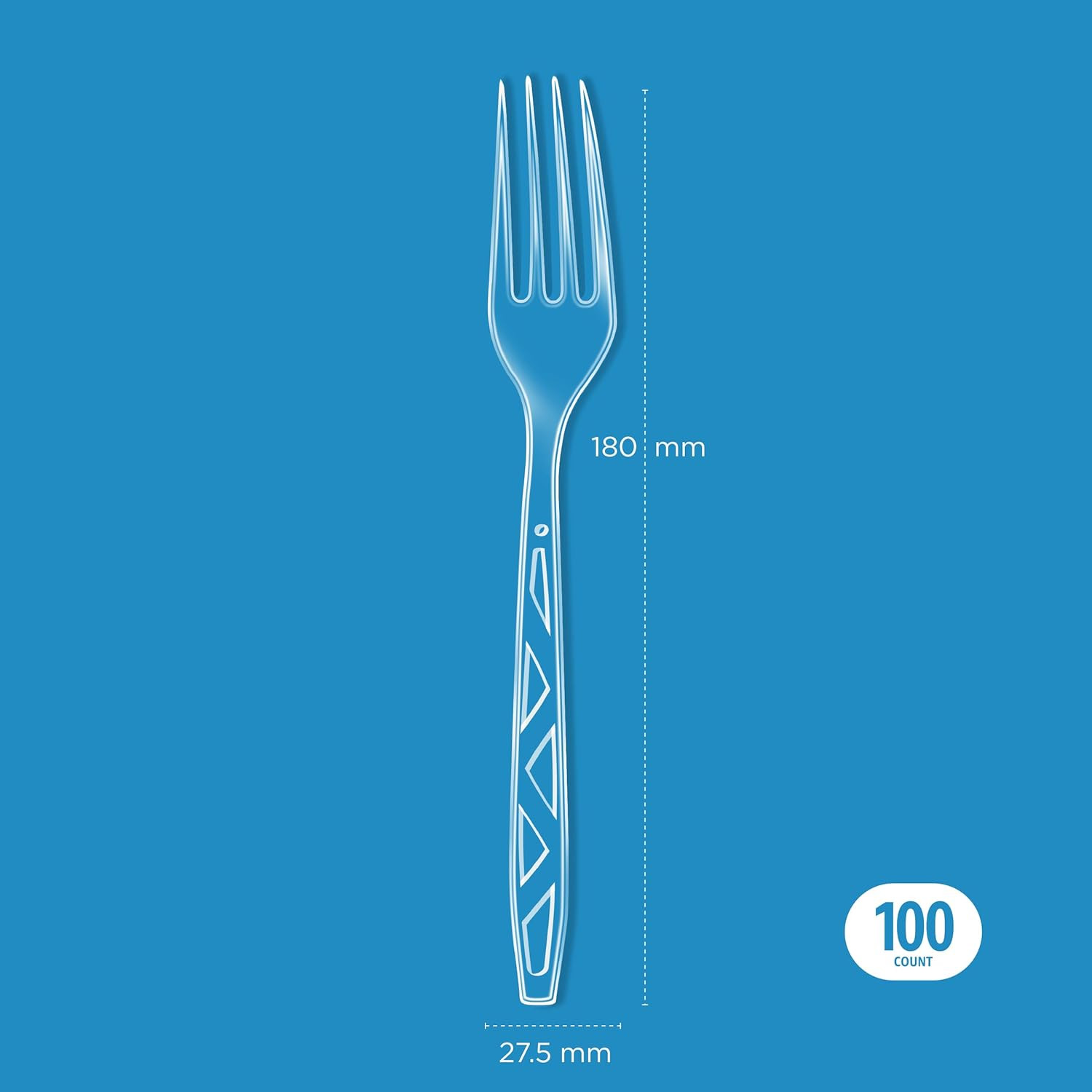 Disposable Clear Plastic Forks, Premium Quality, 100 Count, Large Pack