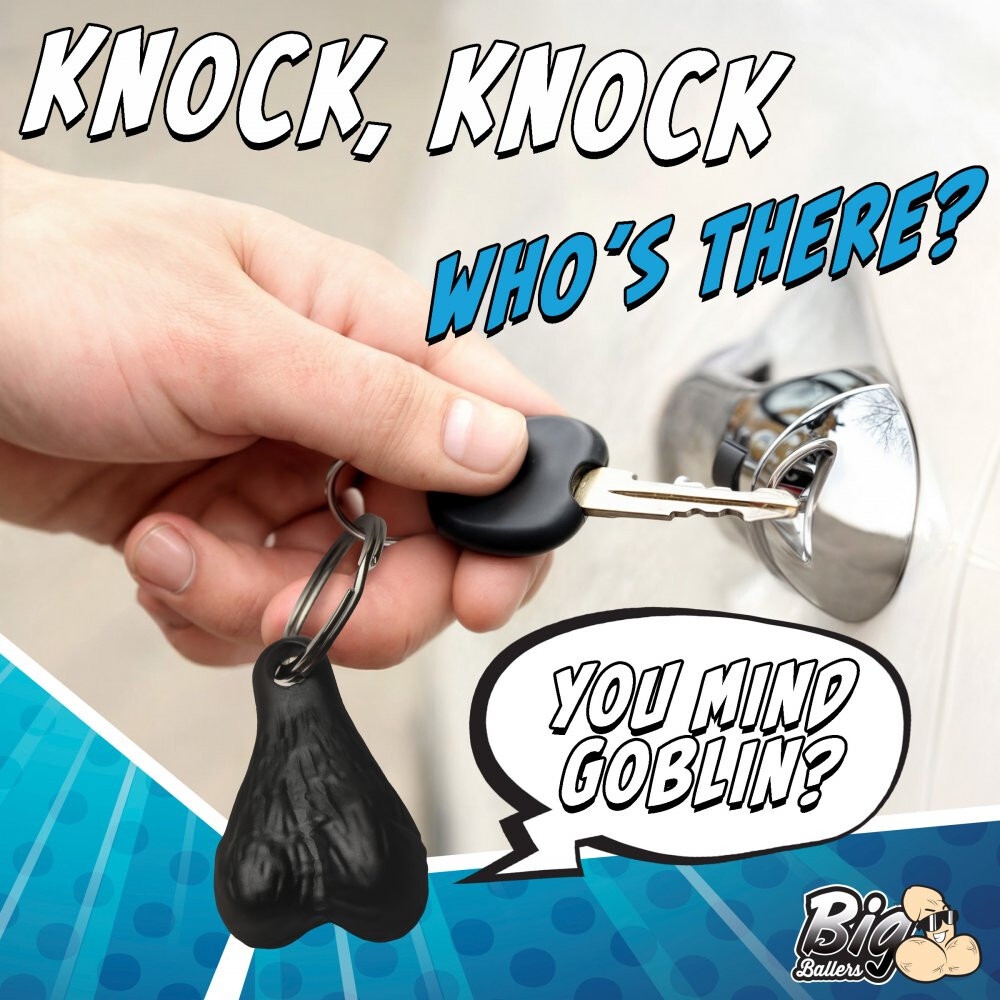 Big Ballers Nut Ball Sack Testicles Shaped Keychain – Gag Gift Party Favor