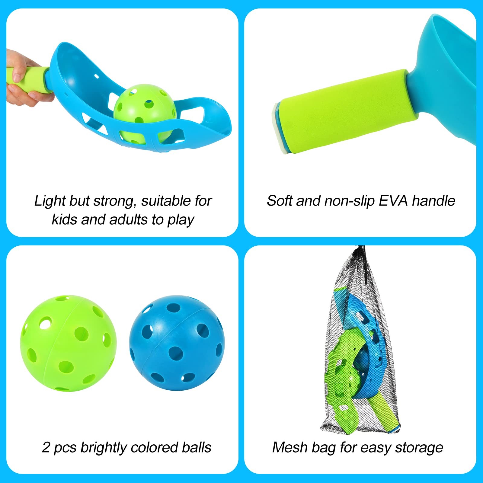 Scoop Toss Set – Outdoor Kids’ Game with Rackets and Balls for Beach Fun
