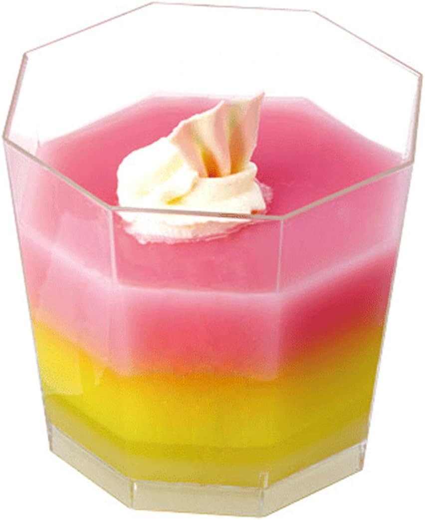 100 Pack 5.4 oz. Clear Plastic Dessert Cups with 100 Spoons Disposable Reusable