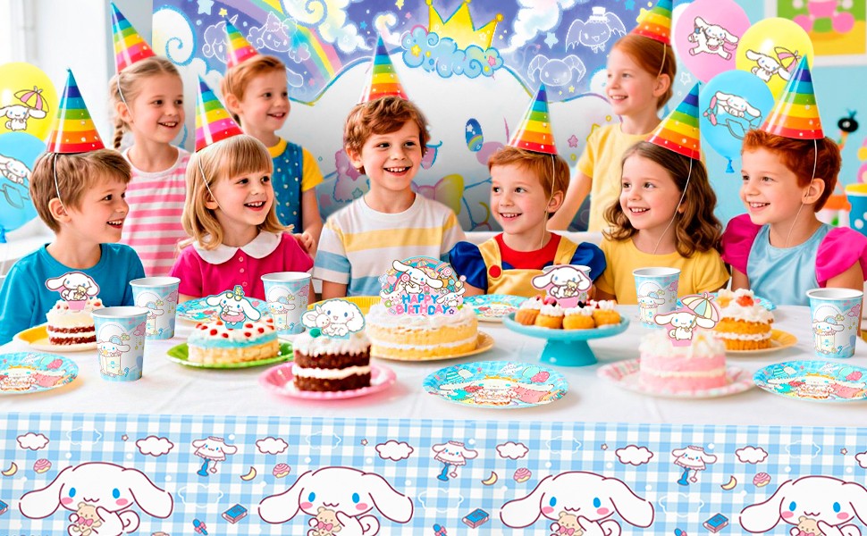 Sanrio Cinnamoroll Party Decoration Birthday Supplies Balloons Tableware Banner