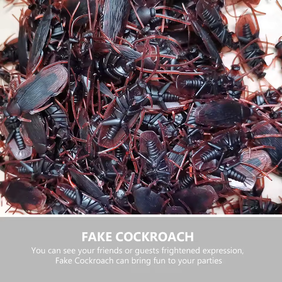 40PCS Realistic Fake Cockroaches – Scary Prank Props for Halloween Party Decor