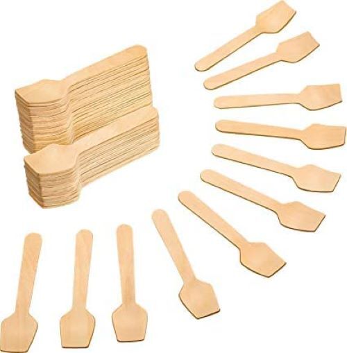 Disposable Wooden Spoons Mini Ice Cream Tea Dessert Spoon Party Tableware