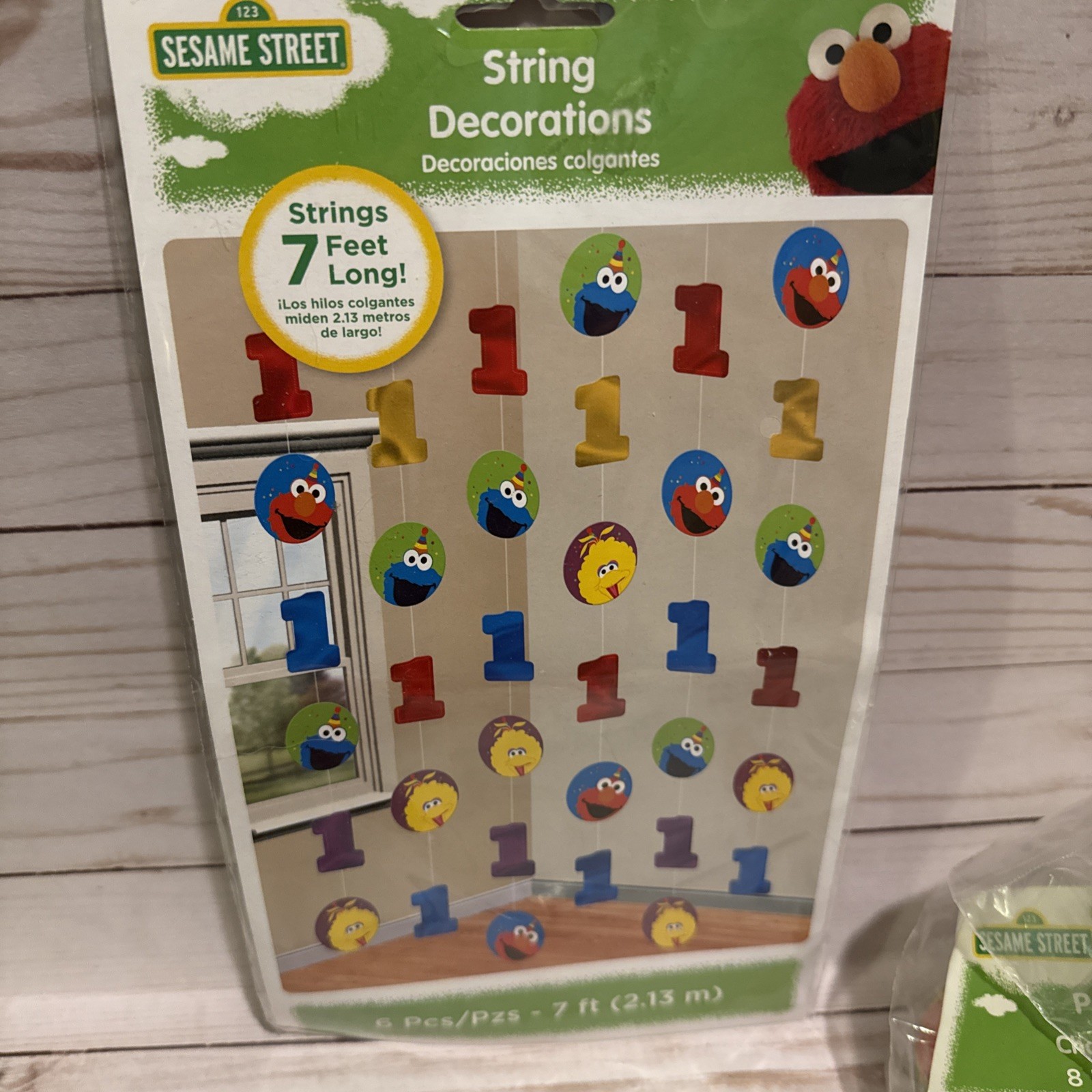 Elmo Turns One Sesame Street 1st Birthday Party Hats Bib And String Decorations