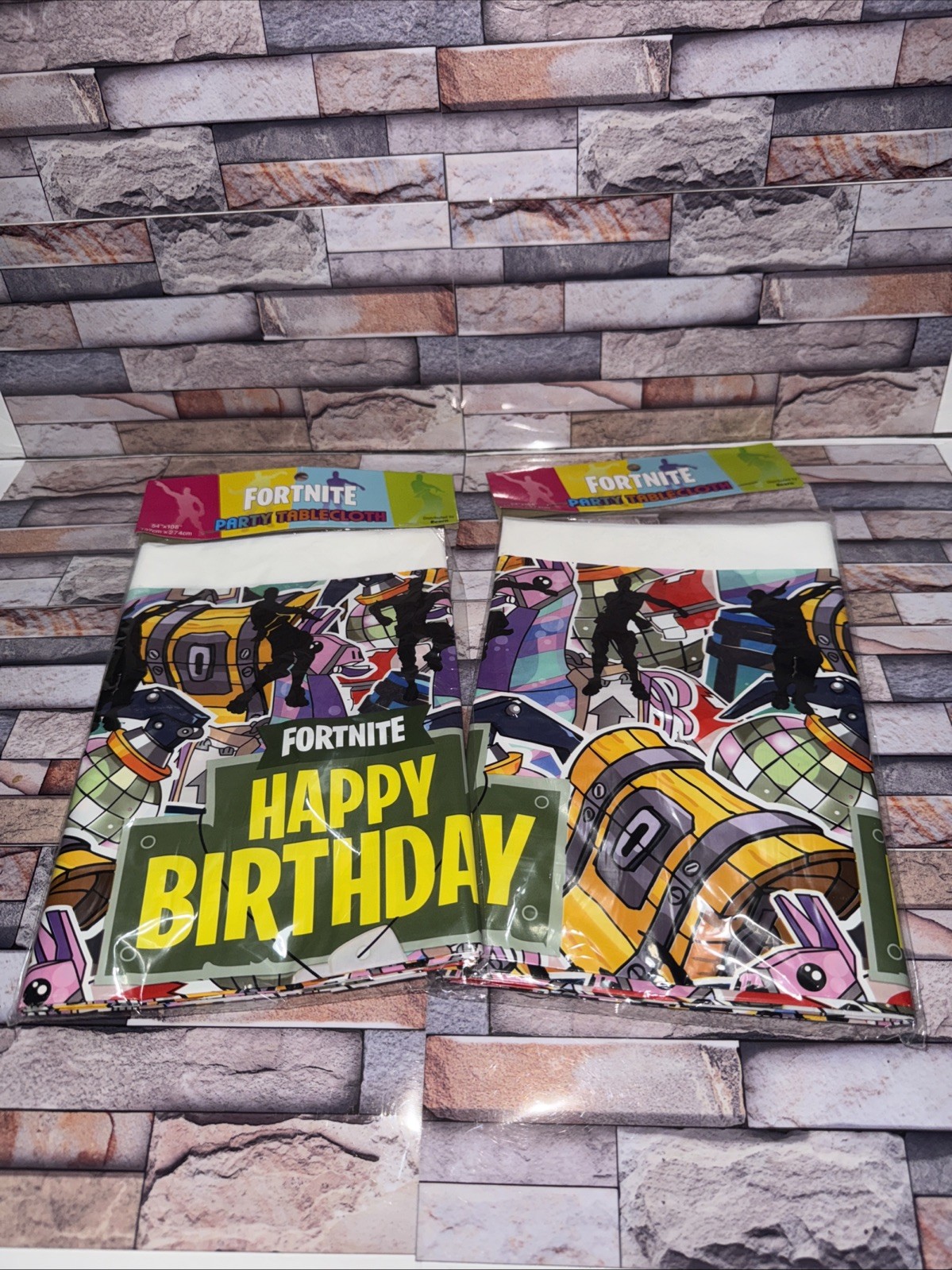 2x Fortnite Theme Plastic Tablecloth Rectangle Birthday Party Supplies Decor