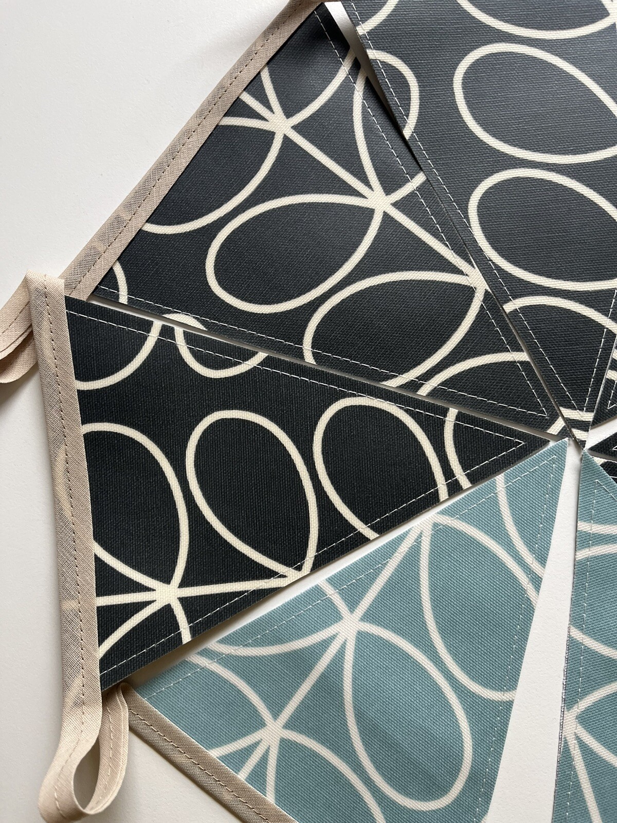 Handmade Oilcloth Bunting – Garden/Home Contemporary – 2 Meters Double Sided