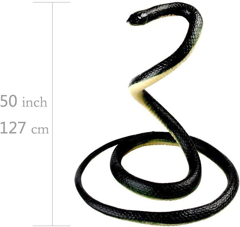 Realistic Rubber Fake Snake Toy 50 Inch Mamba for Garden Props and Practical …