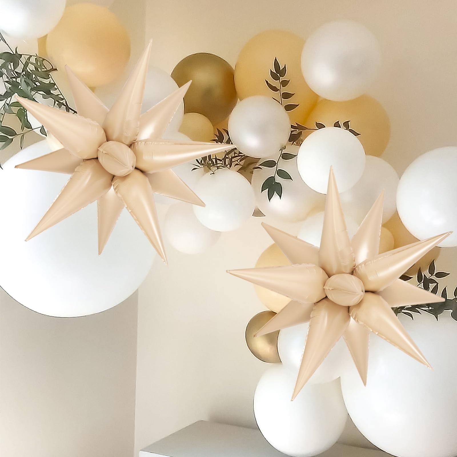 72 Pcs Star Balloons Foil Explosion Balloons Magic 12 Point Star Cone Balloon…