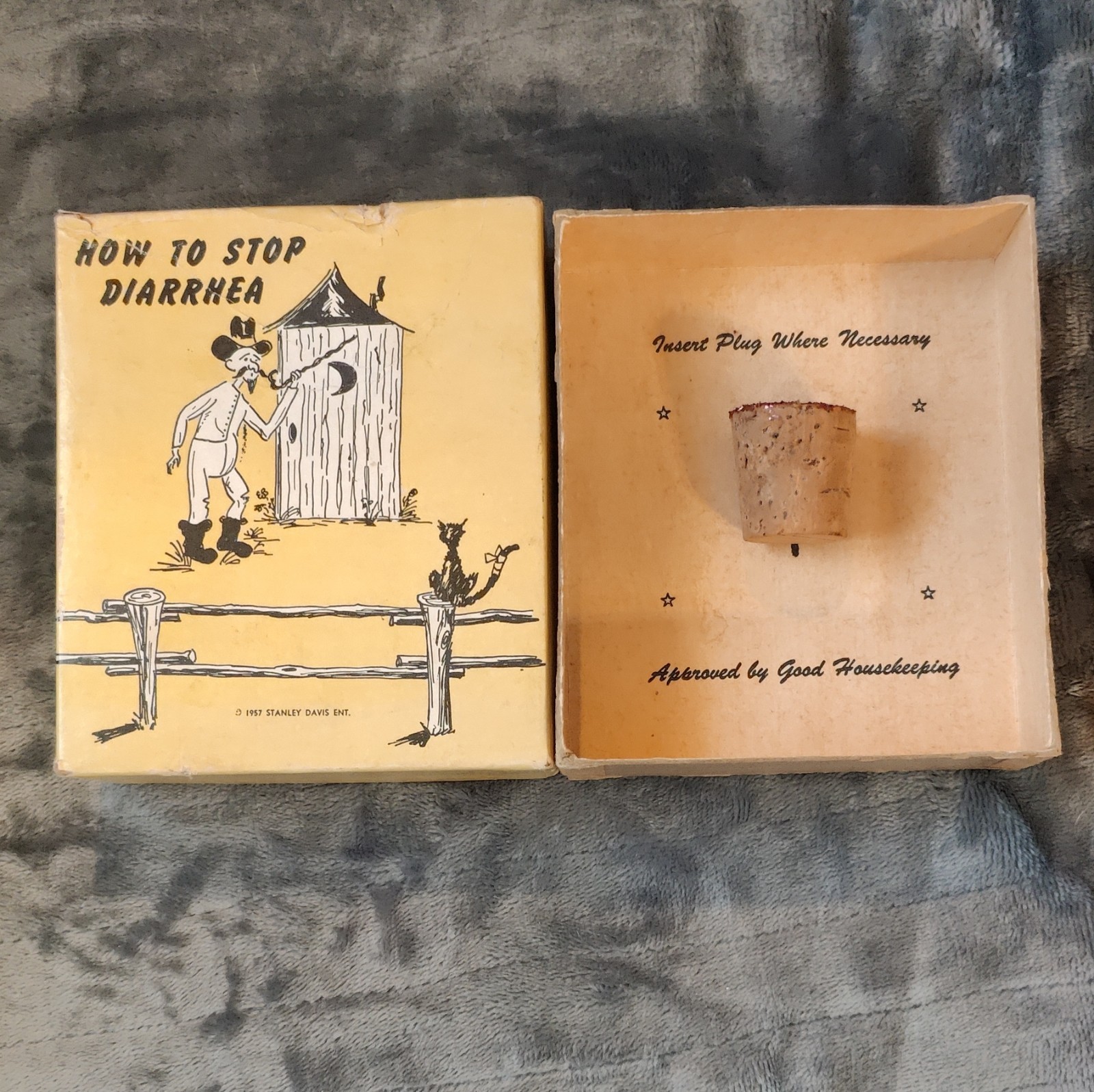 Vintage Stanley Davis Ent. How to Stop Diarrhea Prank Box Gag Gift Cork …