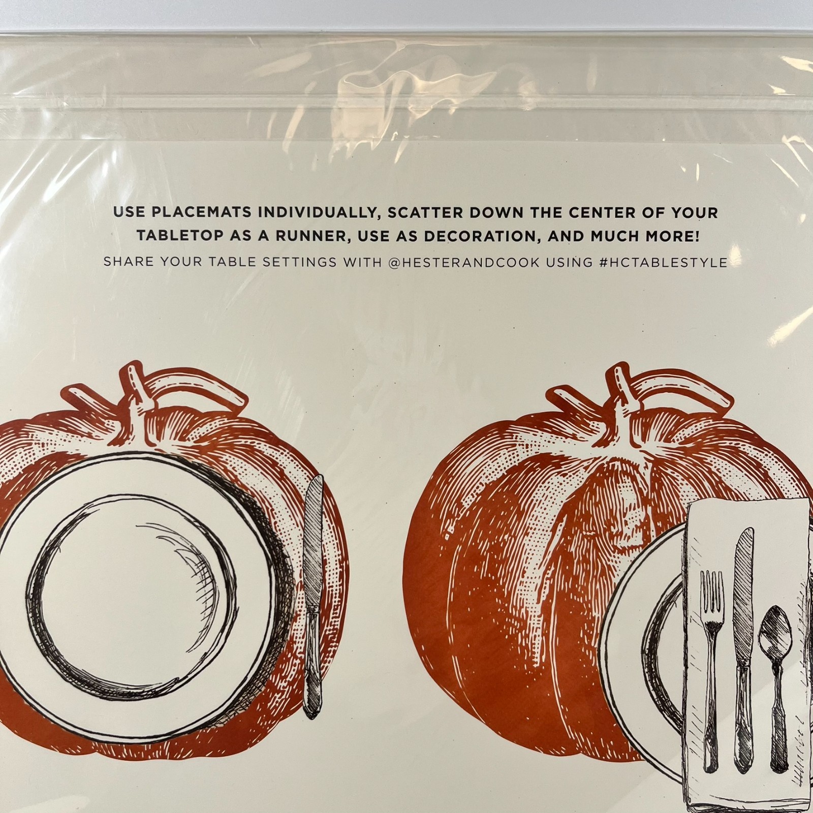 Hester & Cook “Pumpkin” Paper Placemats 12pk Die-Cut Thanksgiving Fall New