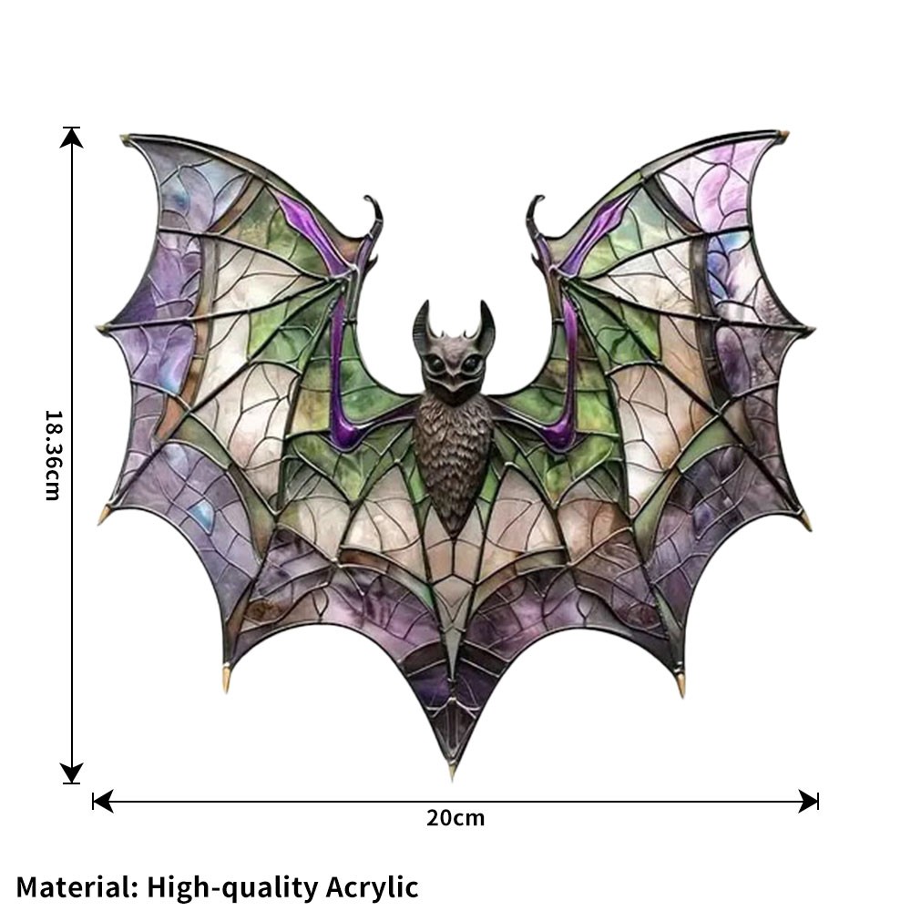 Contemporary Acrylic Bat Suncatcher Halloween Decor Home Wall Art Wreath JQ