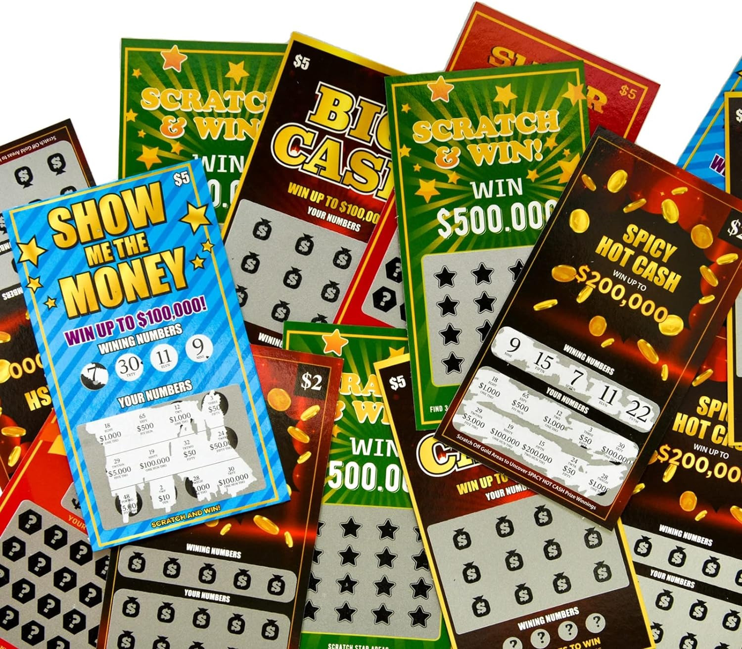 10 Fake Lottery Tickets and Scratch off Cards That Look – Winning $500K – $200K