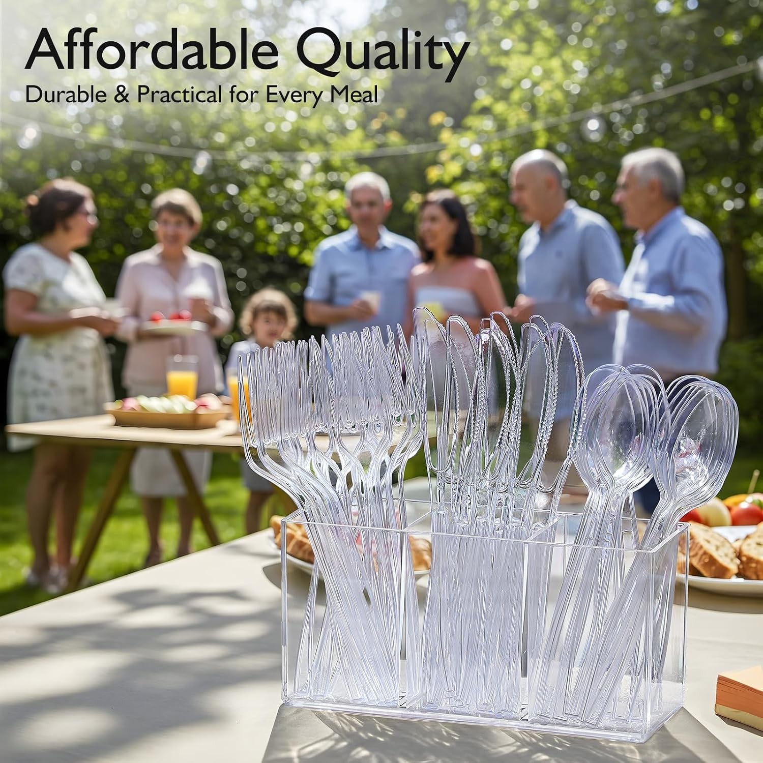 100 Count] Clear Plastic Forks Heavy Duty, Premium Disposable Forks, Durable