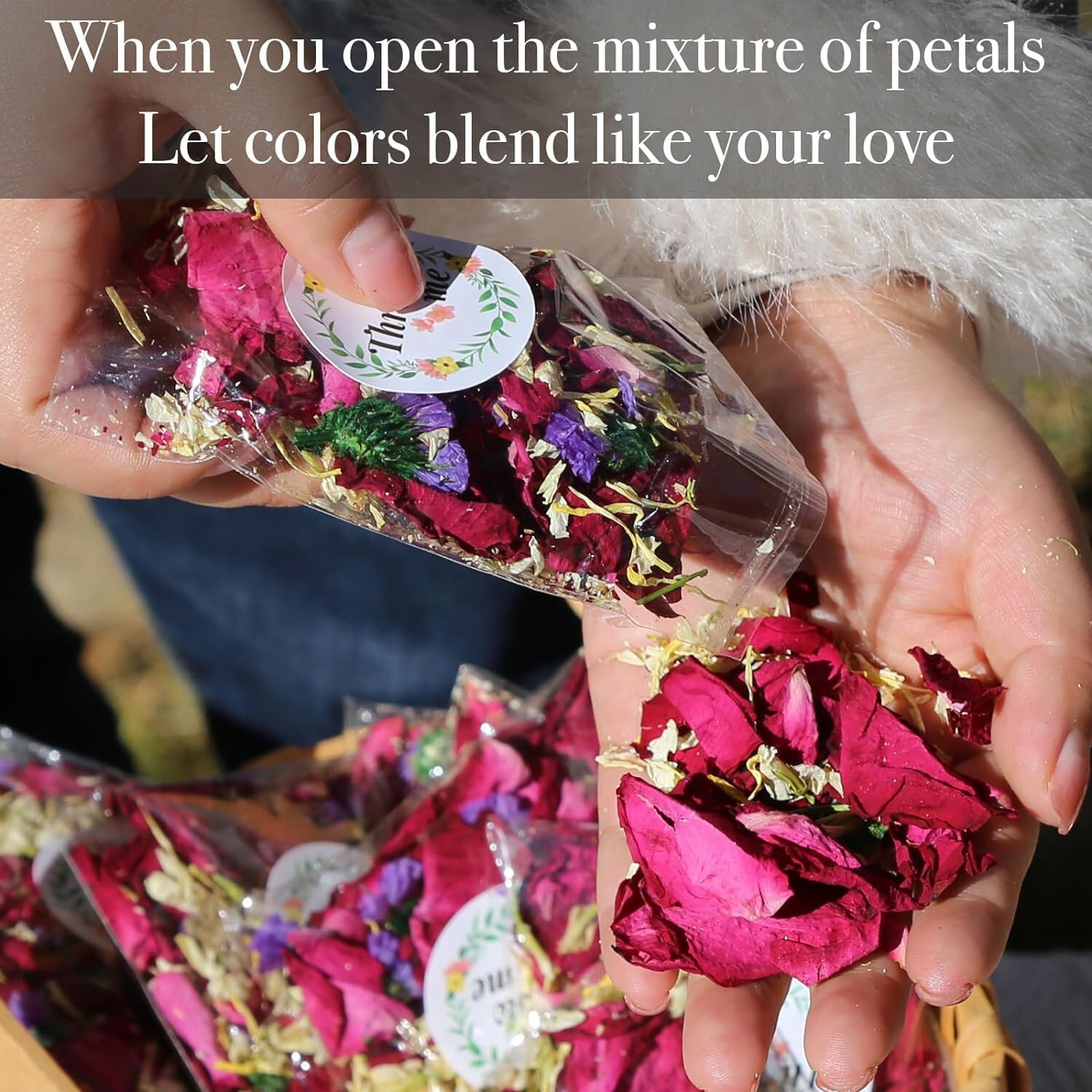 52 Pack Mix Biodegradable Confetti, Real Rose Petals for Weddings Dried Flower