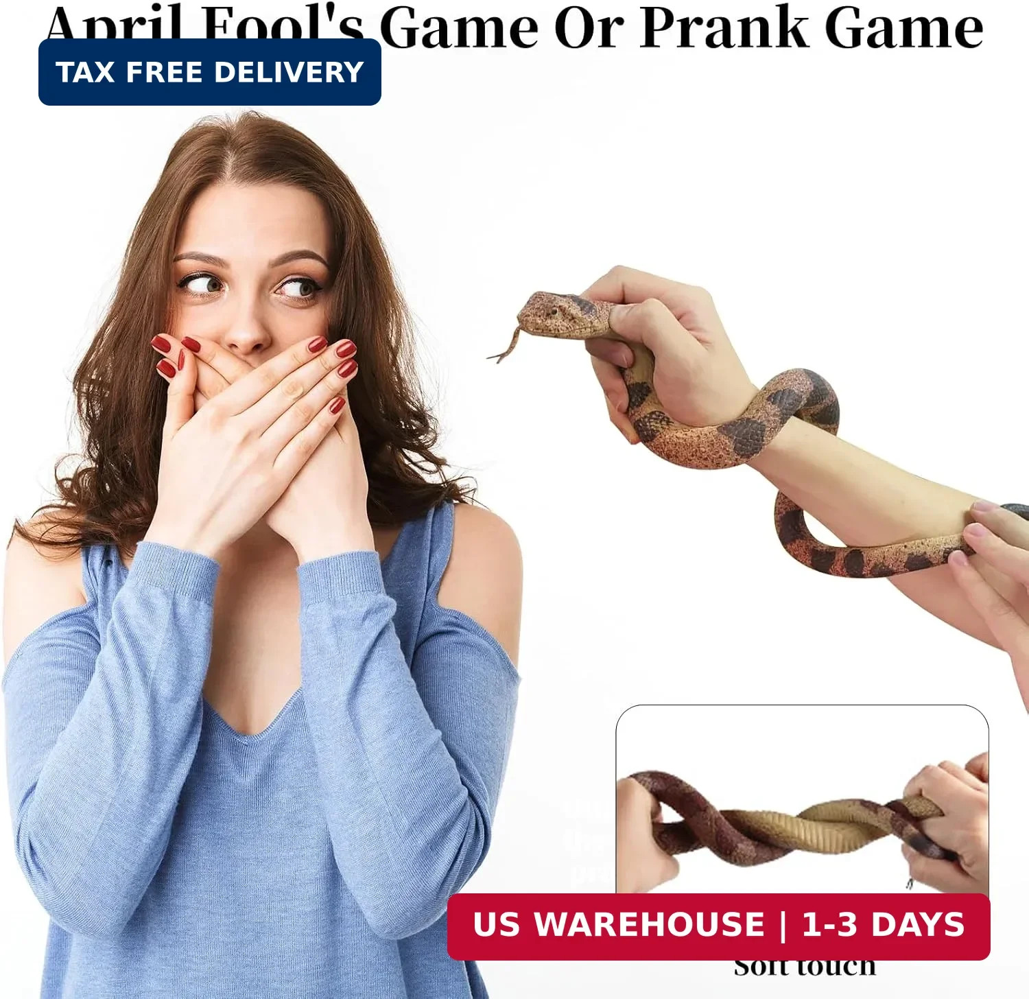 Realistic Fake Snakes Toy Soft Rubber Snake Realistic Keep Birds and Squir