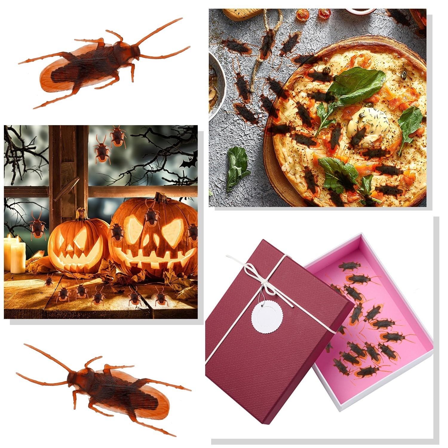 Diueoly Fake Cockroaches Prank 100PCS Realistic Gag Gifts Halloween