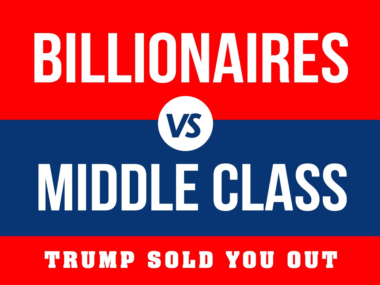 Billionaires vs Middle Class – Anti-Trump 2025 18×24 Yard Sign w/ stake