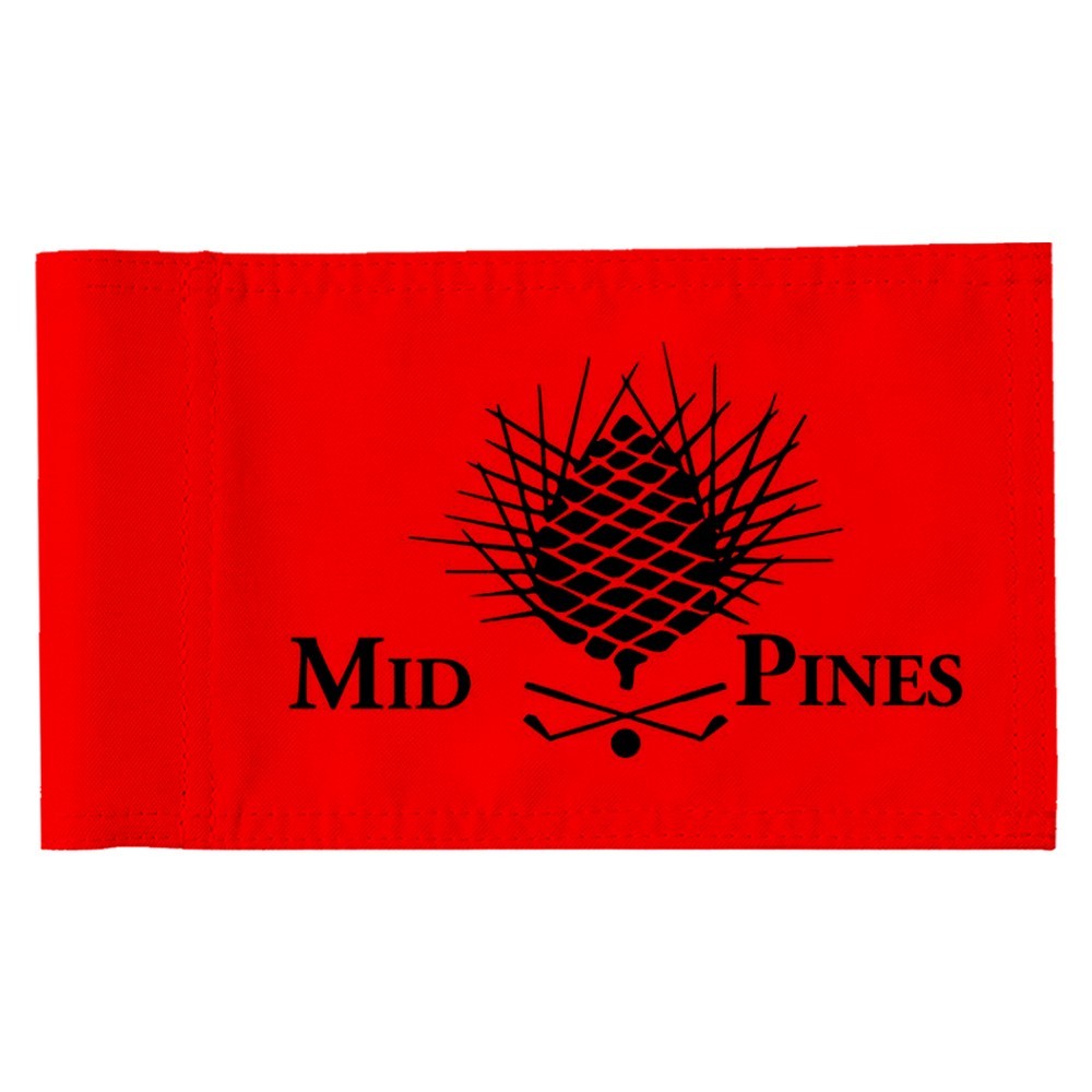 MID PINES NORTH CAROLINA INN PGA Tour Golf Pin Regulation Tube Flag 13x20Inch