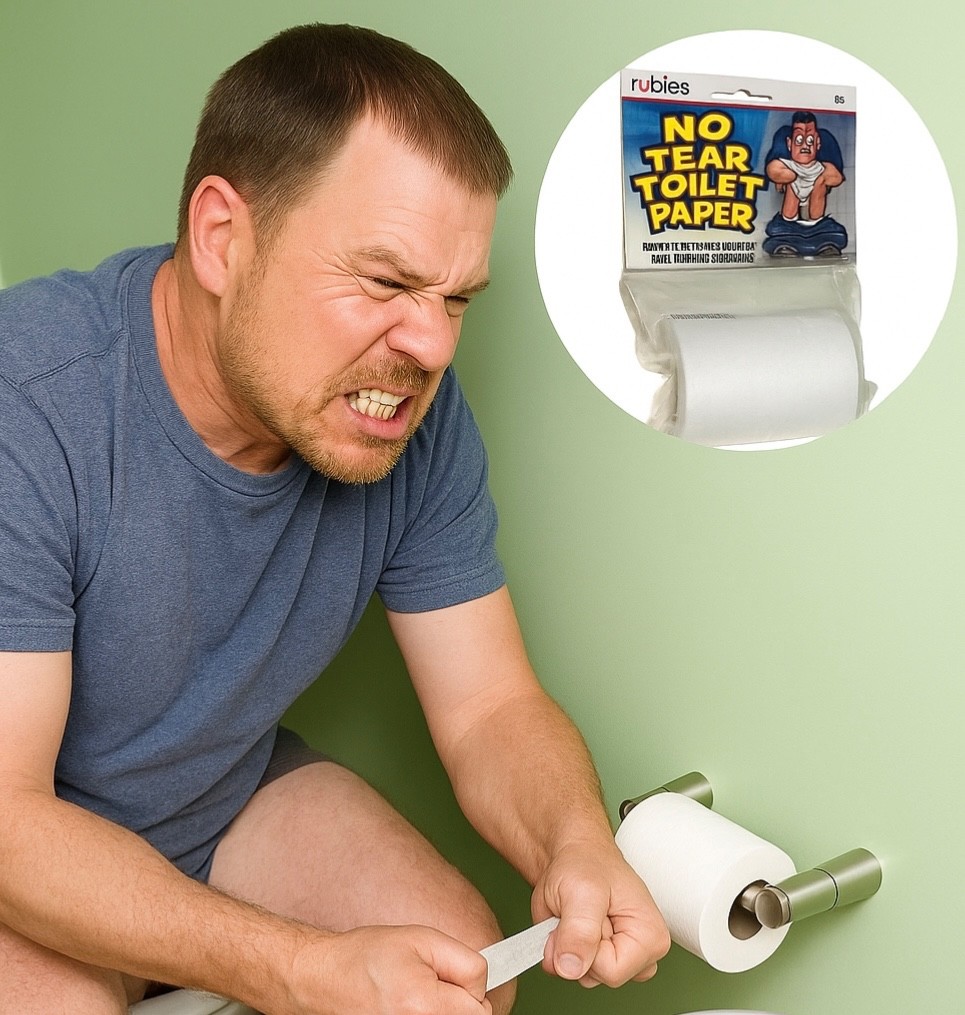 2 Set NO TEAR TOILET PAPER ROLL Non Rip Joke Prank Gag Gift Funny Bathroom Humor