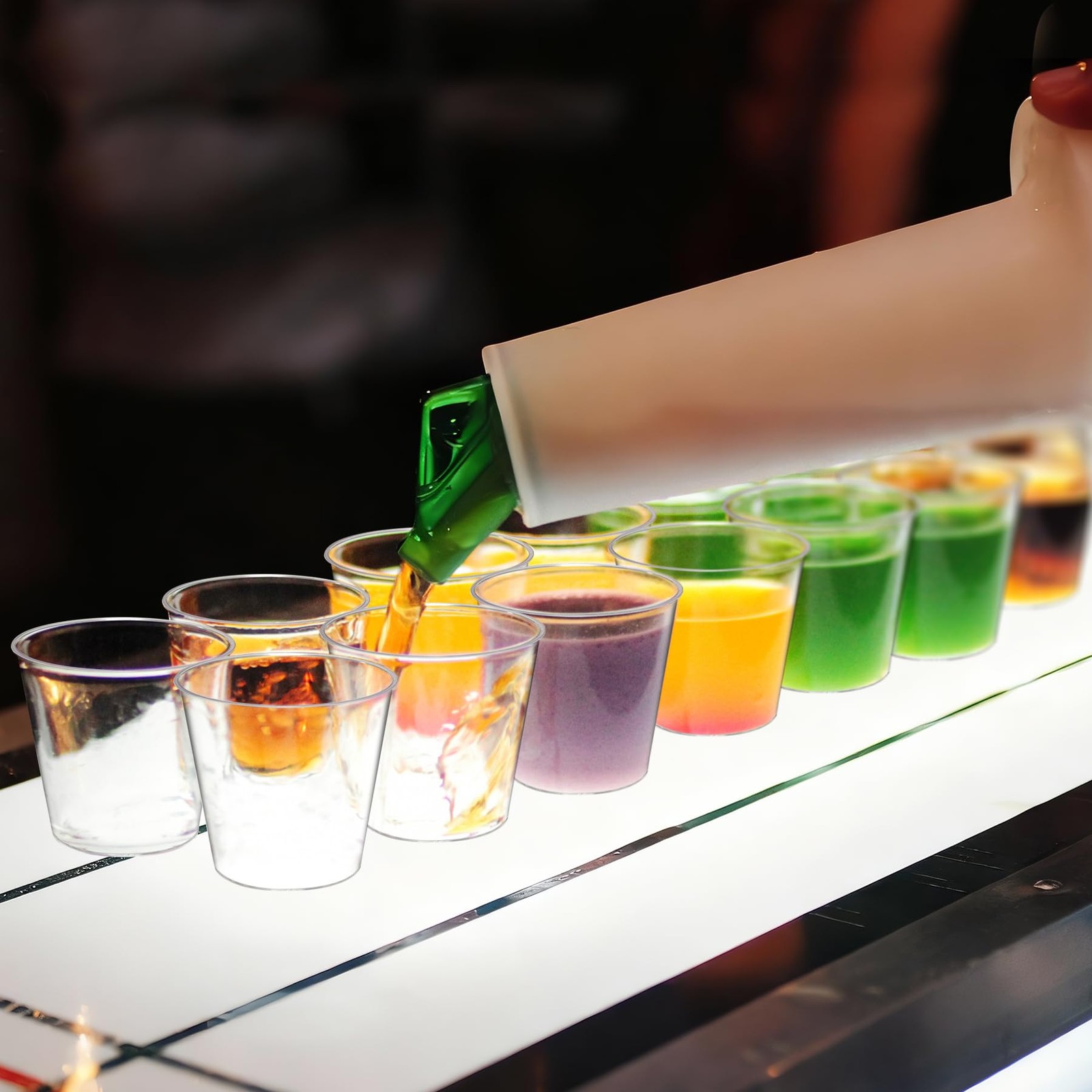 Shot Glasses, 500 Counts 1OZ. Disposable Plastic, Clear, Crack Proof, 1.0 Ounces
