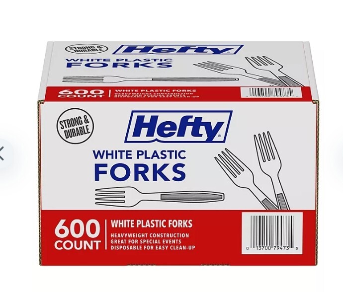 Hefty White Plastic Forks, Spoons, 600 ct.