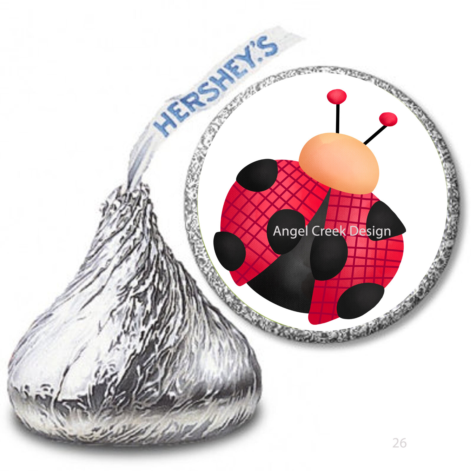 108 Cute Ladybug Favors Hershey Kiss Stickers Ladybug Candy Wrappers