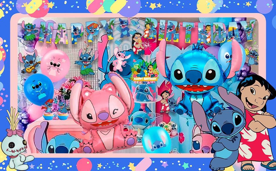 Lilo and Stitch Party Supplies Stitch Birthday Decorations Balloons Set Backdrop