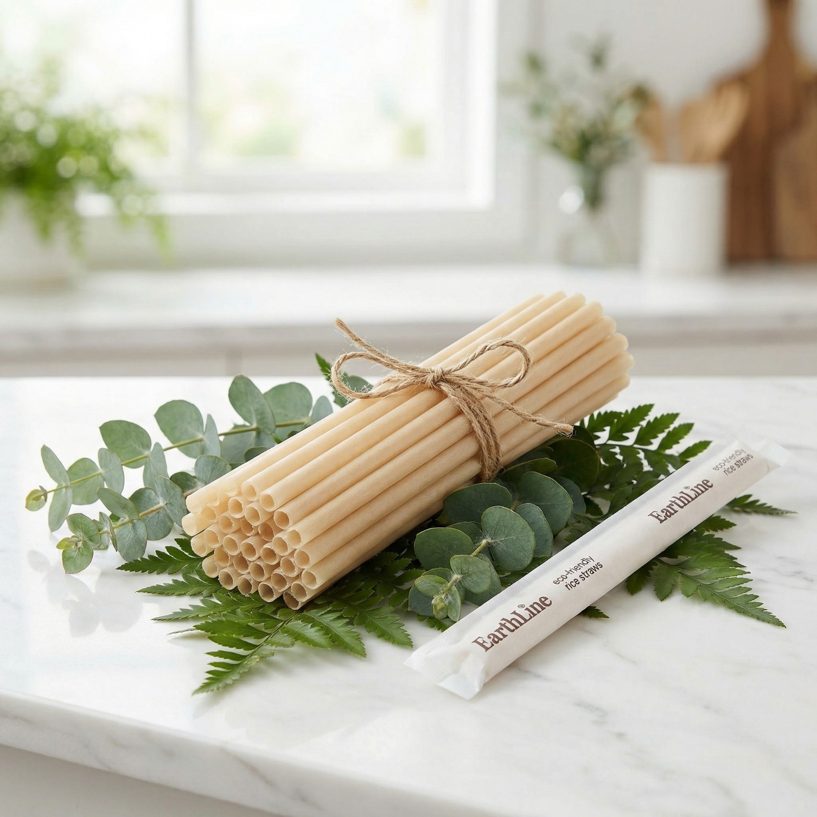 Biodegradable Rice Straws 100 Pack Plastic Free Eco Friendly Drinking Straws