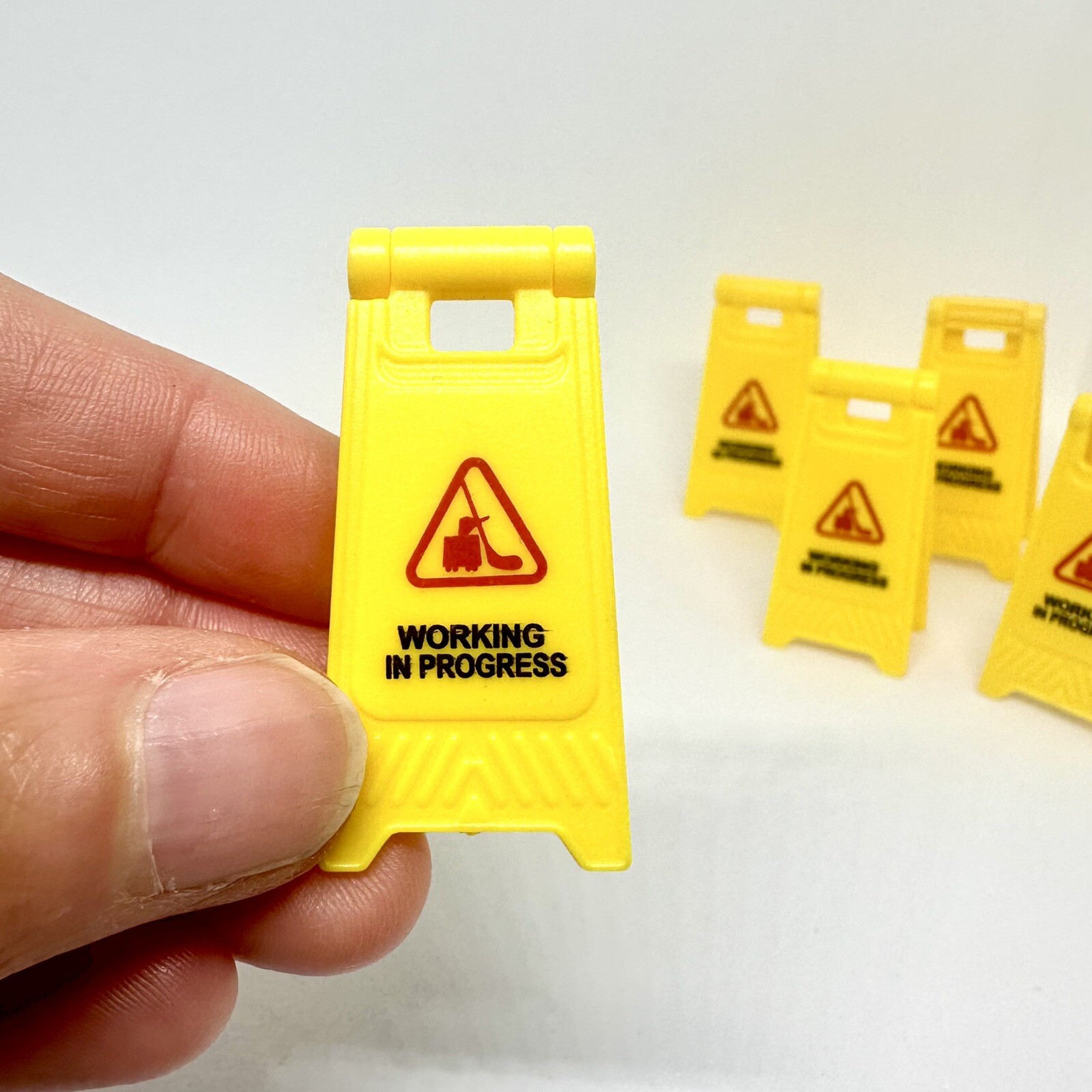 5 pack Working in Progress Miniature Warning sign Mini floor Caution sign notice