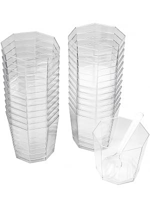 100 Pack 5.4 oz. Clear Plastic Dessert Cups with 100 Spoons Disposable Reusable