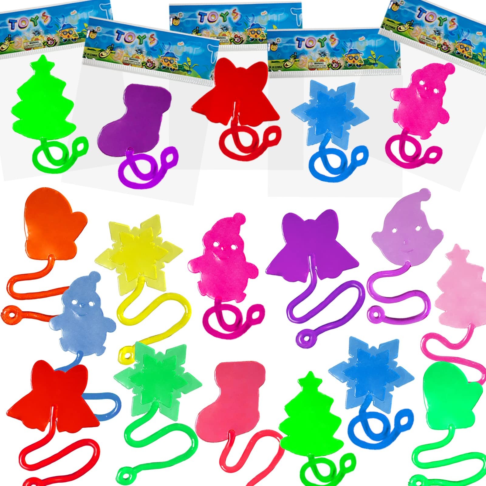 Mchochy 28pcs Christmas Sticky Hands Toys for 7.5×1.2 inches, 28
