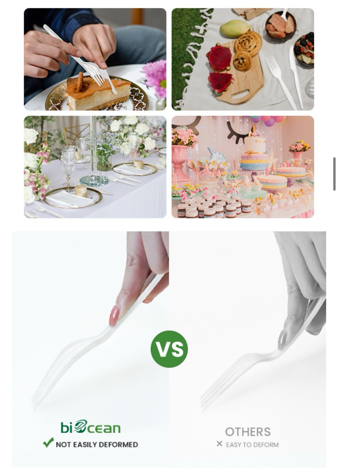 200 Compostable forks 6.7” Extra Heavy Duty Biodegradable Disposable Cutlery