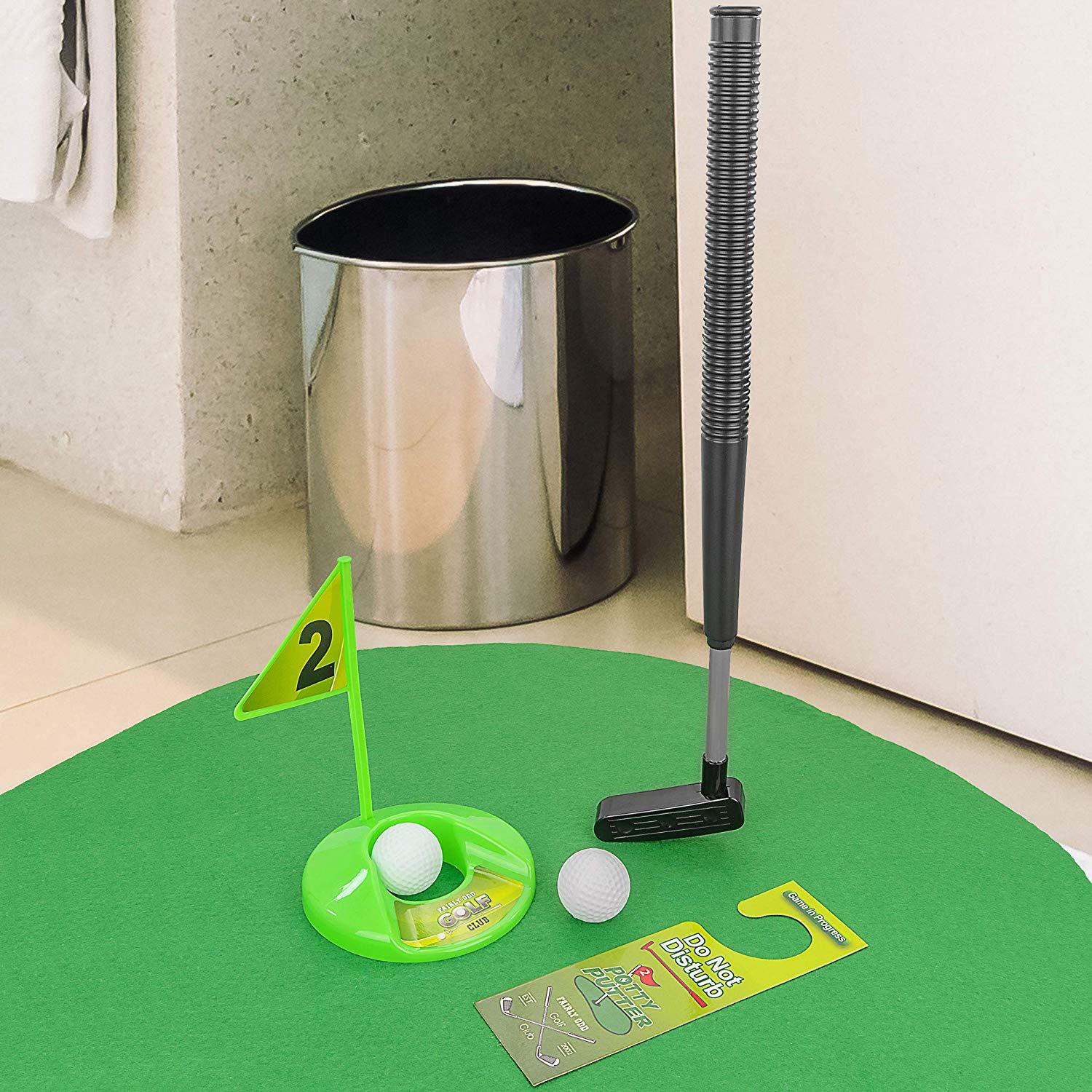 NEW Mini Potty Putter Toilet Golf Lover Adult Gag Fun Gift Entertainment Game