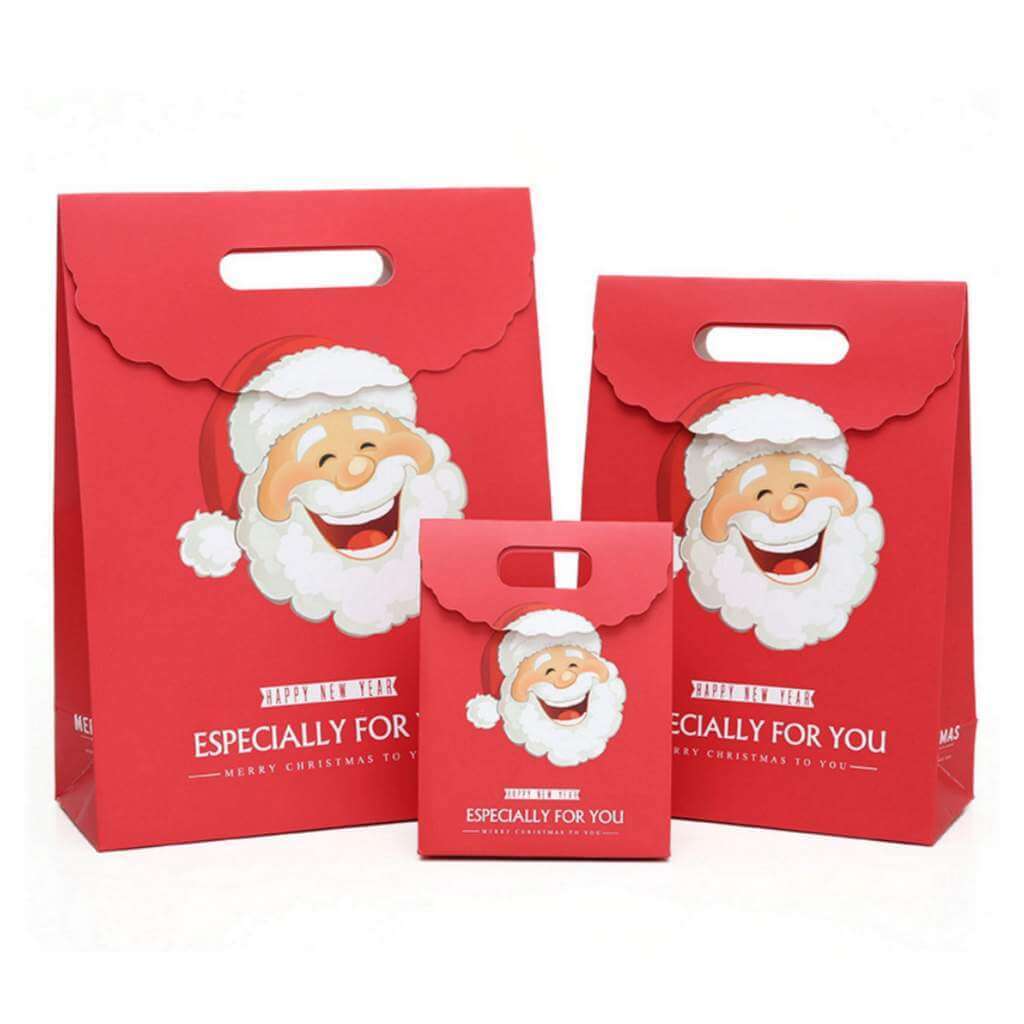 Red Christmas Paper Gift Bag – Laughing Santa