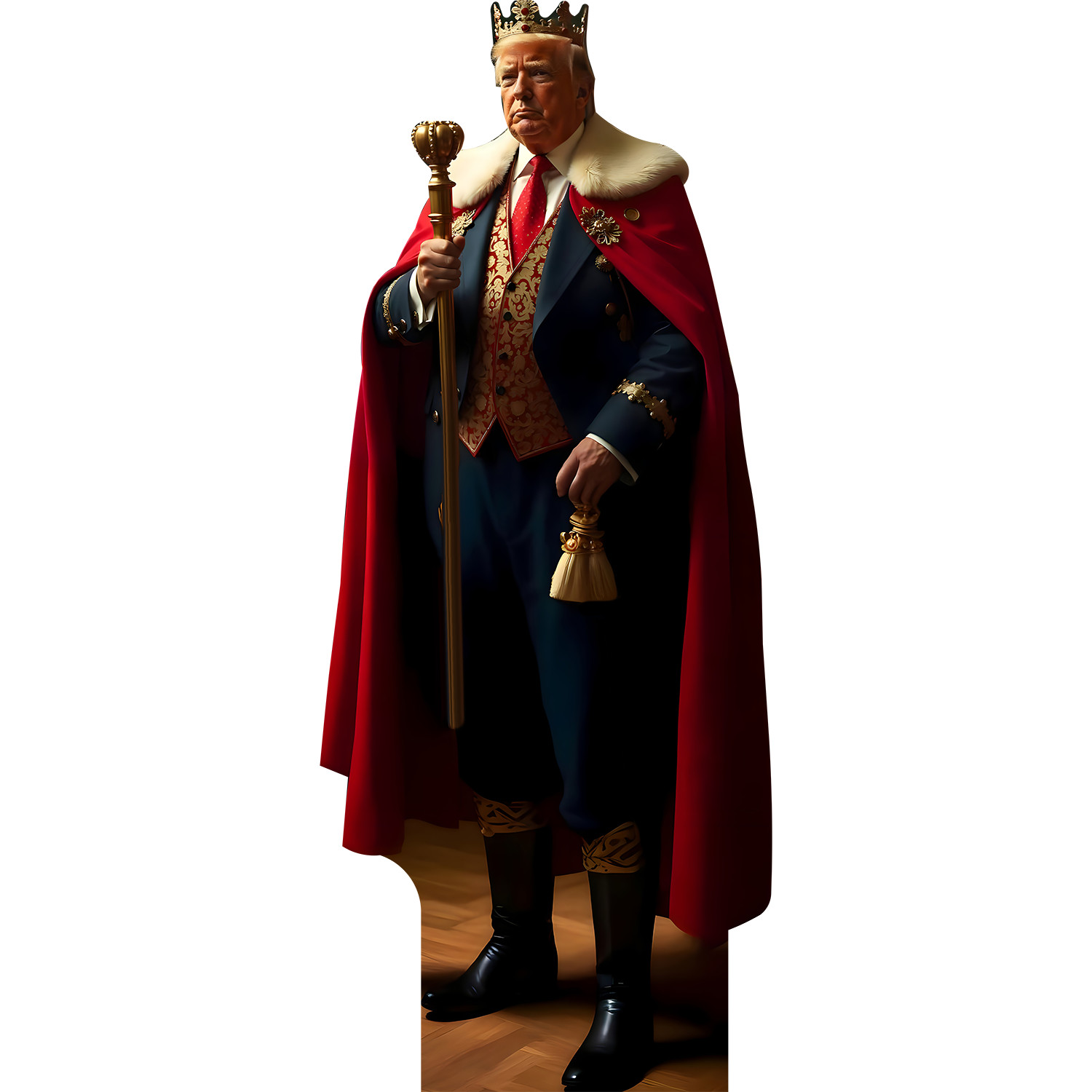 H38248 Donald Trump Royal King with Scepter Classic Victorian Painting Cardboard