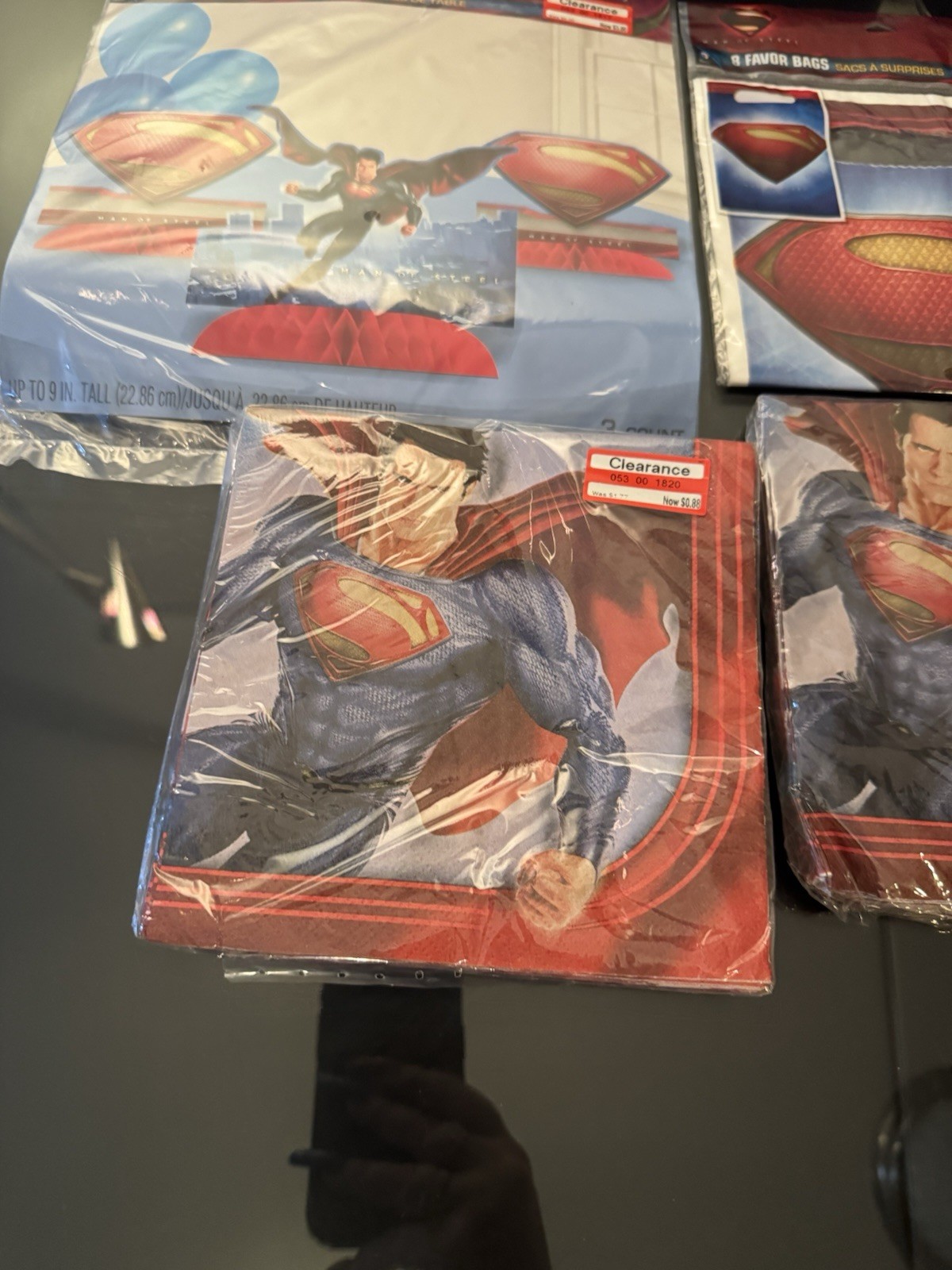 Superman Birthday Party Supplies Decoration Plates Napkins Table Cover Favor Bag