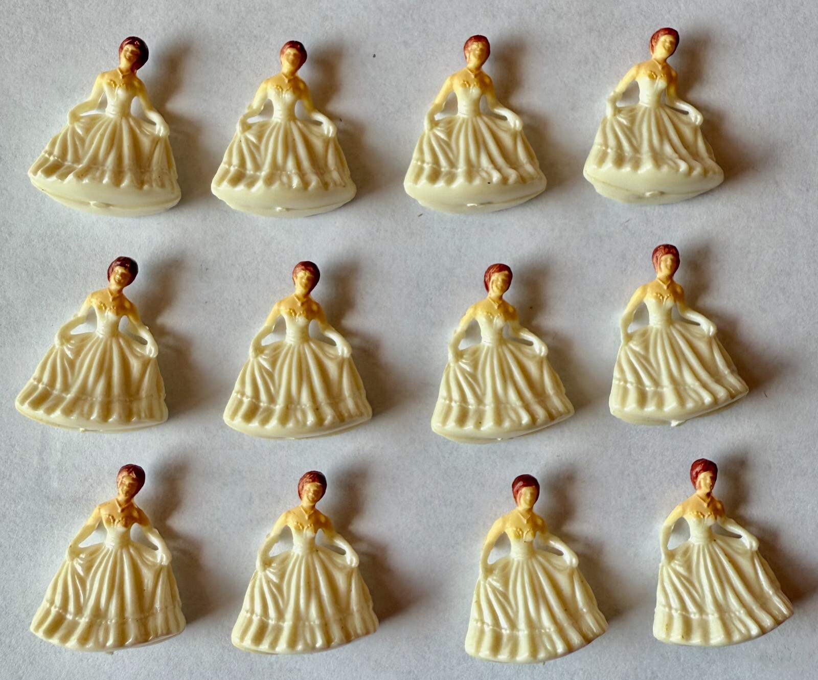 Vintage 12 Mini Quinceanera Brides Maid Cake Topper Cupcake Topper Off White C