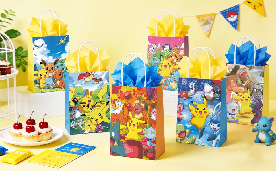 Pokemon Cartoon Style Party Bags Goodie Bags Kids Birthday Party Favors Gift Bag