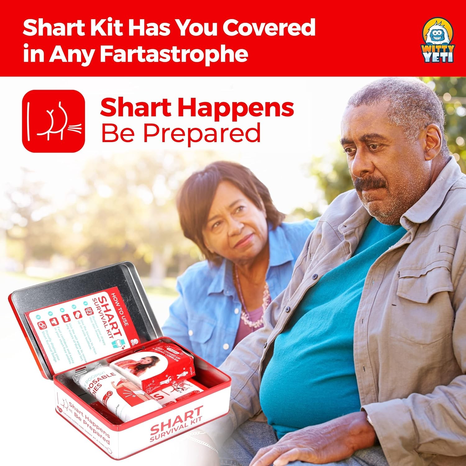 Funny Shart Survival Kit by Ultimate Poop Prank Gag Gift Set Contains Wet Wipes
