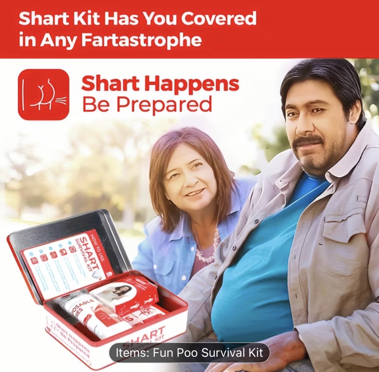 Birthday Gift | Shart Survival Kit Poop Prank Gift Set | Funny / Gag – Gift Kit