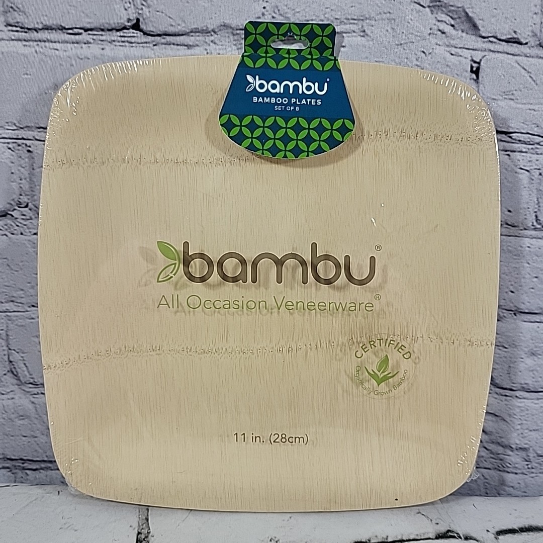 Bambu Bamboo Plates 11 Inch All Occasion Pack Of 8 Sealed