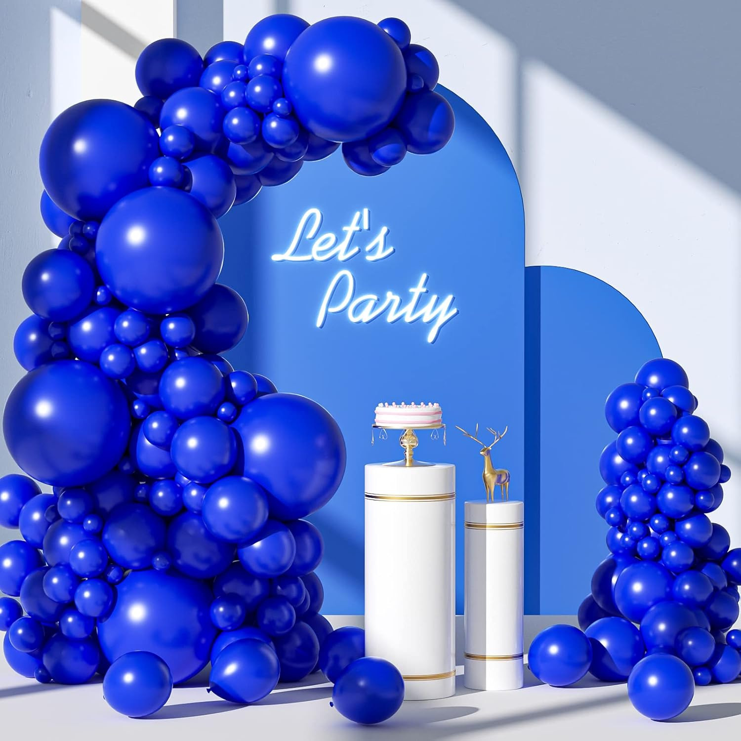 FOTIOMRG 110Pcs Royal Blue Balloon Garland Arch Kit, 18 12 10 5 Inch Royal Blue