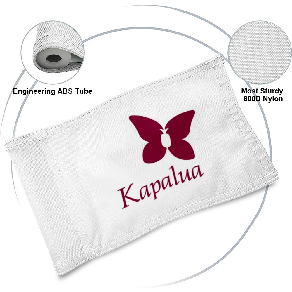 KAPALUA GOLF COURSE Golf Pin Regulation Tube Flag 13x20Inch white