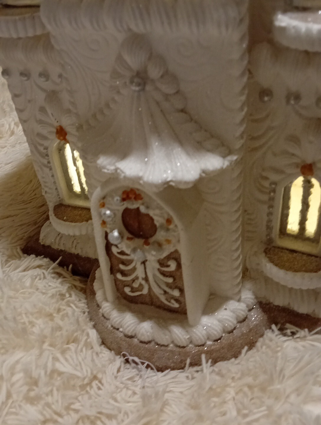 Tk Maxx Christmas Extra Large Iced White Sparkly Light Up Gingerbread House RARE