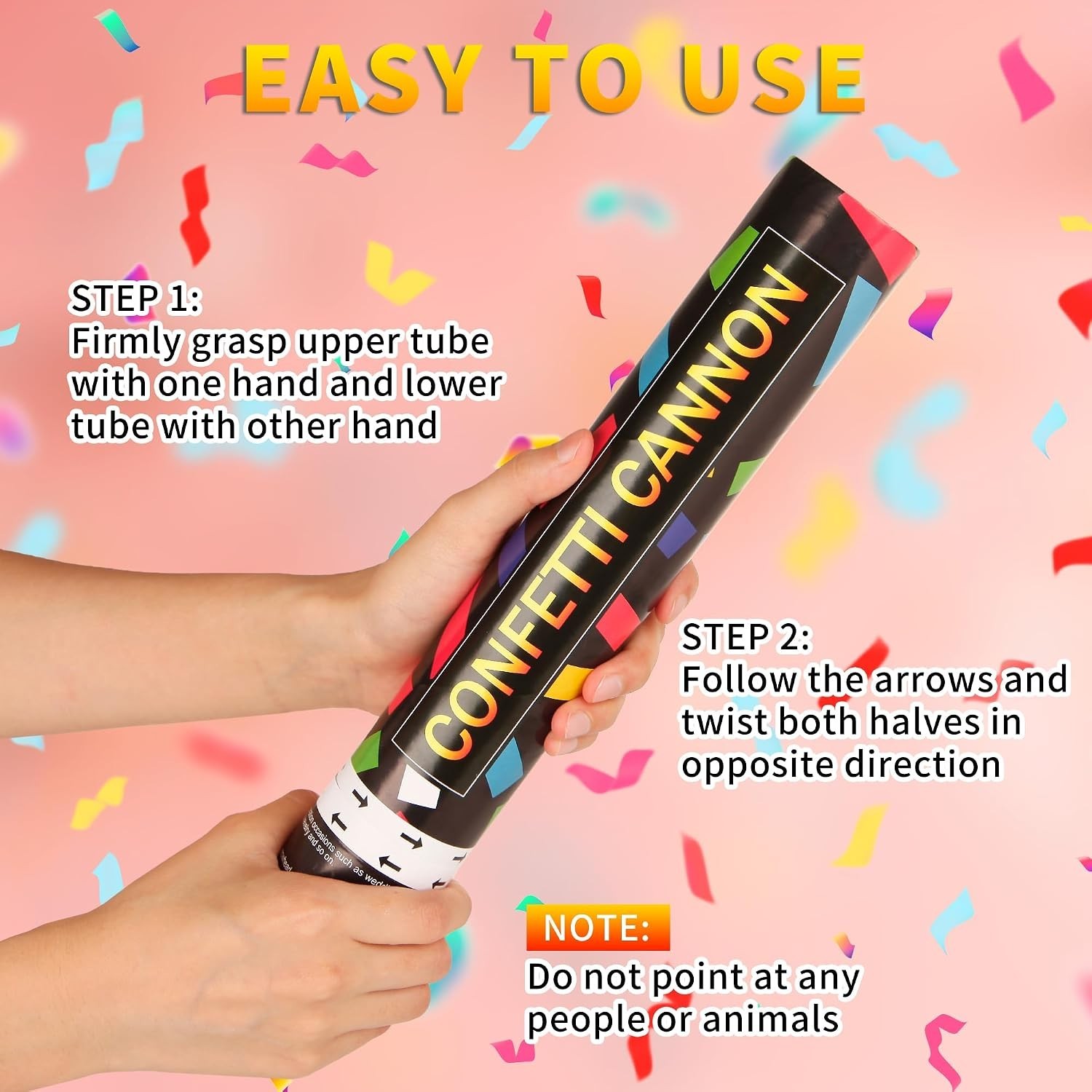 Celebration Ready: 6 Pack 12 Inch Multicolor Confetti Cannons for Any Occasion